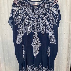 Navy blue and white dress